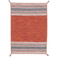 carpetfine Teppich "Kelim Azizi", rechteckig, 5 mm Höhe, Baumwolle, Wendeteppich mit Fransen, Wohnzimmer von Carpetfine