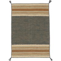 carpetfine Teppich "Kelim Azizi", rechteckig, 5 mm Höhe, Baumwolle, Wendeteppich mit Fransen, Wohnzimmer von Carpetfine