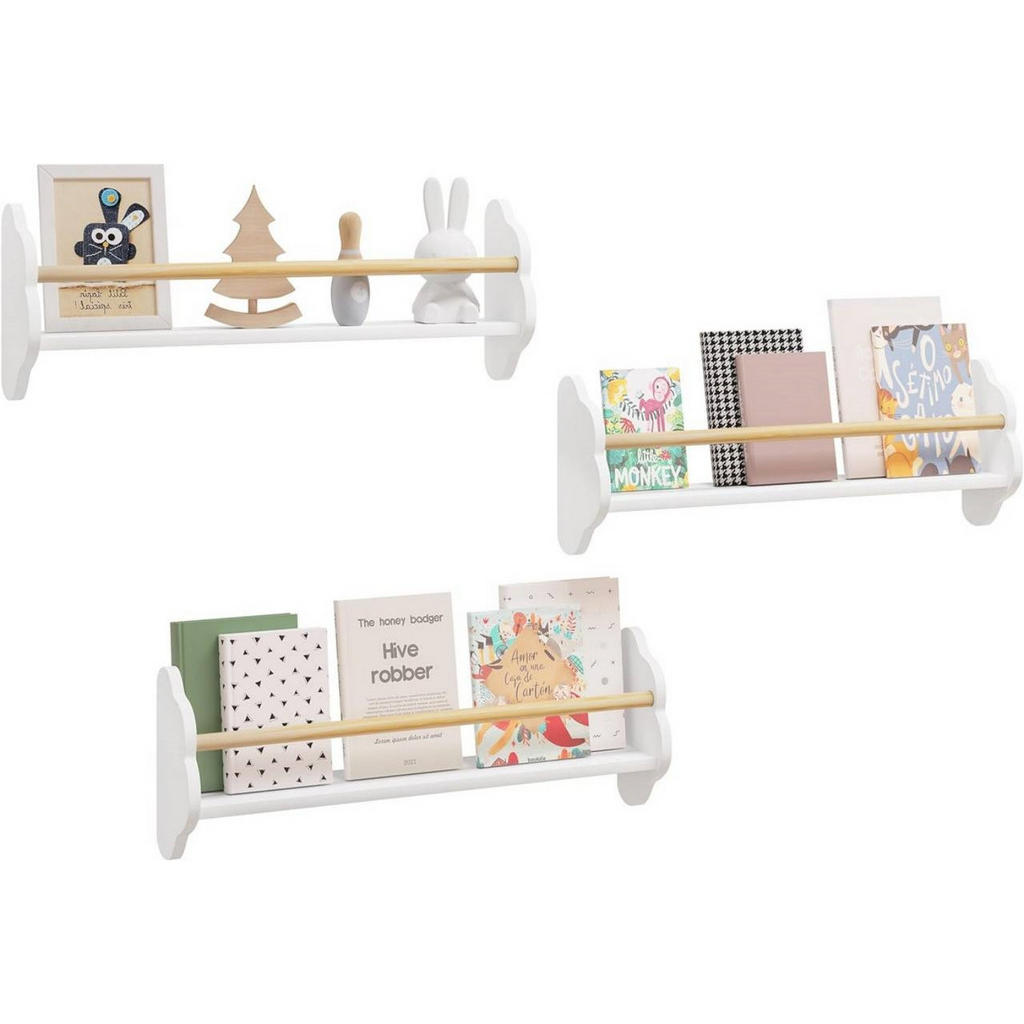Woltu Kinder-Wandregal, Weiß, Holzwerkstoff, Echtholz, Nachbildung,Kiefer, 3 Fächer, 65x23x12.7 cm, Kinder- & Jugendzimmer, Kindermöbel, Kinderregale Woltu Kinder-Wandregal, Weiß, Holzwerkstoff, Echtholz, Nachbildung,Kiefer, 3 Fächer, 65x23x12.7 cm, Kinder- & Jugendzimmer, Kindermöbel, Kinderregale von Woltu