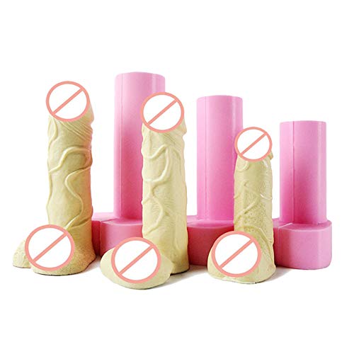 WonDerfulC Creative Cake Backen Silikonform Fun Male Penis Modell Seife Candle Clay Formen 3D Epoxy Epoxy Mould (3 Stück)