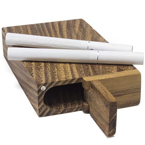 Zigarettenetui aus Holz, Verschluss mit Magnet, bruchsicherer Zigarettenspender für 12 Zigaretten von WoodBi