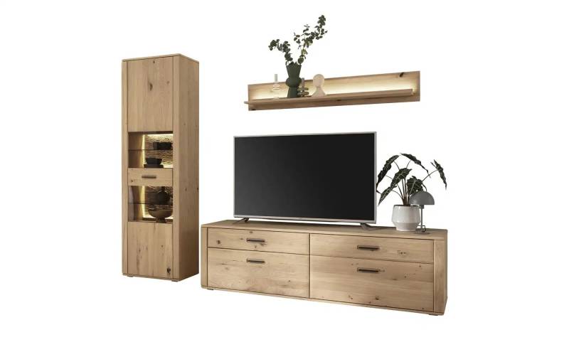 Woodford Wohnkombination  Alesio ¦ holzfarben ¦ Maße (cm): B: 258 H: 207 T: 50.0 Kommoden & Sideboards > Wohnwände - Höffner