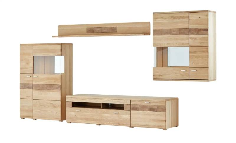 Woodford Wohnwand  Miro ¦ holzfarben ¦ Maße (cm): B: 379 H: 202 T: 51.0 Kommoden & Sideboards > Wohnwände - Höffner