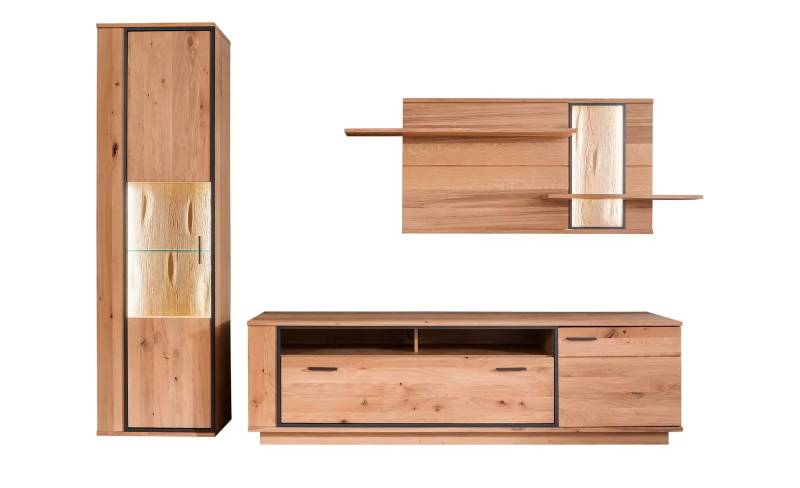 Woodford Wohnkombination  Sania ¦ holzfarben ¦ Maße (cm): B: 300 H: 209 T: 50.0 Kommoden & Sideboards > Wohnwände - Möbel Kraft