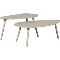 Beistelltisch Davina 2er-Set aus Holz, Hellgrau