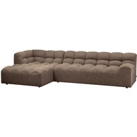 Chaiselongue Allure aus Melange-Stoff Links, Braun