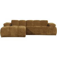 Chaiselongue Mojo aus Flachcord Links, Honiggelb