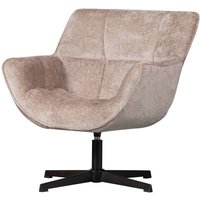 Drehsessel Wibo aus Chenille-Stoff, Taupe
