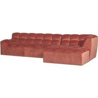 Ecksofa Allure aus Samt Rechts, Blush