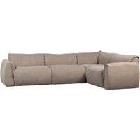 Ecksofa Baggy aus Melange-Stoff Rechts, Braun