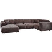 Ecksofa Cloud aus Chenille-Stoff Rechts, Braun