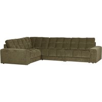 Ecksofa Date aus Webstoff Links, Grün