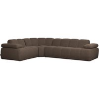 Ecksofa Mojo aus Boucle-Stoff Links, Braun
