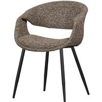 Esszimmerstuhl Yossi aus Webstoff, Braun / Schwarz