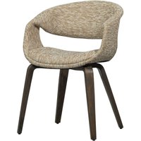 Esszimmerstuhl Yossi aus Webstoff, Sand / Dunkelbraun