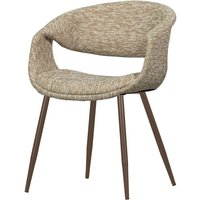 Esszimmerstuhl Yossi aus Webstoff, Sand  / Kupfer