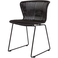 Gartenstuhl Wings aus Rattan, 2er-Set, Schwarz