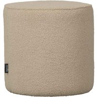 Hocker Sara aus Teddystoff Sand, Ø 46 cm