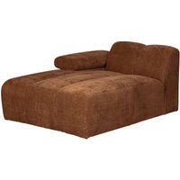 Modulsofa Mojo Flachcord Chaiselongue-Links, Rostbraun