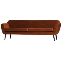 Sofa Rocco aus Samt, modern und komfortabel, Rostrot, 230 cm breit, elegantes Design Sofa Rocco aus Samt, modern und komfortabel, Rostrot, 230 cm breit, elegantes Design