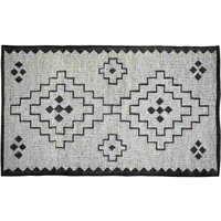 Teppich Omari aus Wolle 160x230 cm, Natur/Schwarz