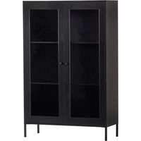 Vitrine Xam aus Kiefernholz, Schwarz