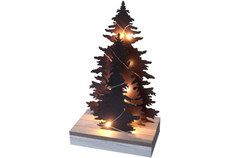 X-Mas LED Metallbaum Tannen Holzfuß 12LED batteriebetrieb