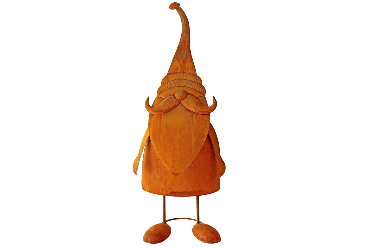 X-Mas Wichtel Edelrost Weihnachtsmann wackelnd 76cm