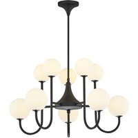 XXL Deckenleuchte Metall Glas G9 72 cm Schwarz wohnlich von Zaklad Wielobranzowy Export-Import-Jupiter
