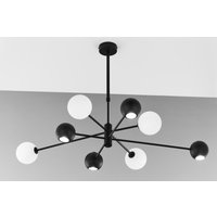 XXL Deckenleuchte Schwarz Metall Glas 100 cm G9 GU10 von Zaklad Wielobranzowy Export-Import-Jupiter