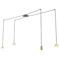 XXL Hängelampe Spider Metall Glas flexibel 200 cm Kabel von Emibig