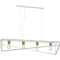 XXL Hängelampe Weiß Gold E27 100 cm lang Industrial von Luminex
