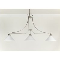 XXL Pendelleuchte Messing Glas E27 136 cm Nickel Weiß von Berliner Messingleuchten GmbH