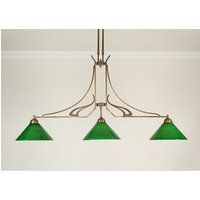 XXL Pendelleuchte Messing Glas Grün E27 136 cm stilvoll von Berliner Messingleuchten