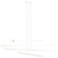 XXL Pendelleuchte Metall Weiß L:100 cm E14 8-flmg Retro von ALDEX
