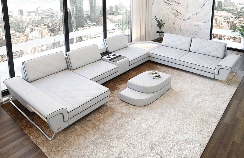 XXL Wohnlandschaft Ferrara – Leder Luxus