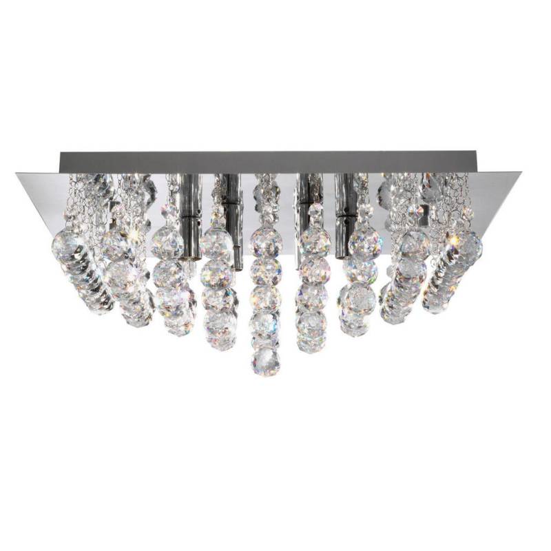 Searchlight DECKENLEUCHTE Klar, Silber