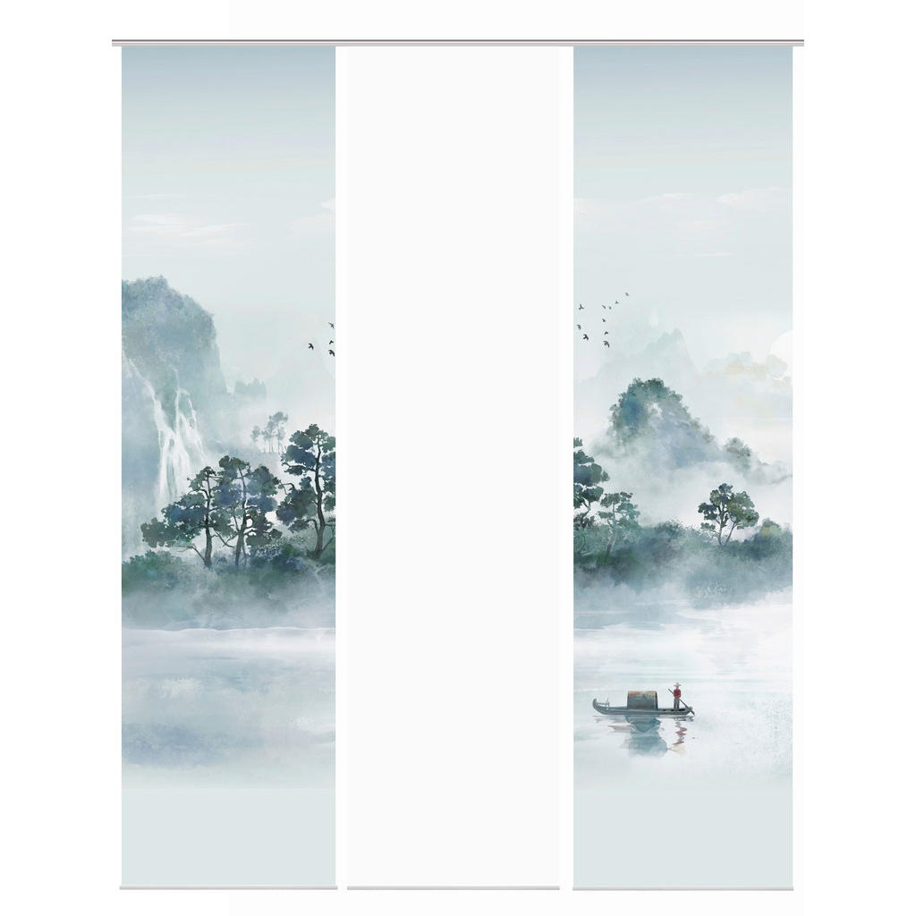 XXXLutz FLÄCHENVORHANG Grün, Graublau XXXLutz FLÄCHENVORHANG Grün, Graublau