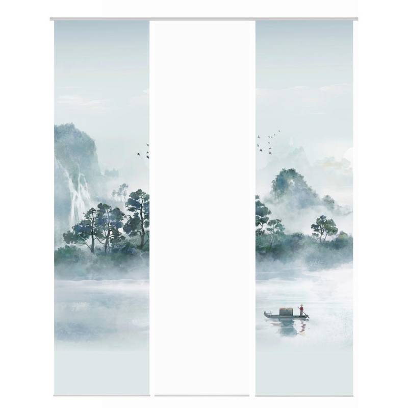 XXXLutz FLÄCHENVORHANG Grün, Graublau XXXLutz FLÄCHENVORHANG Grün, Graublau