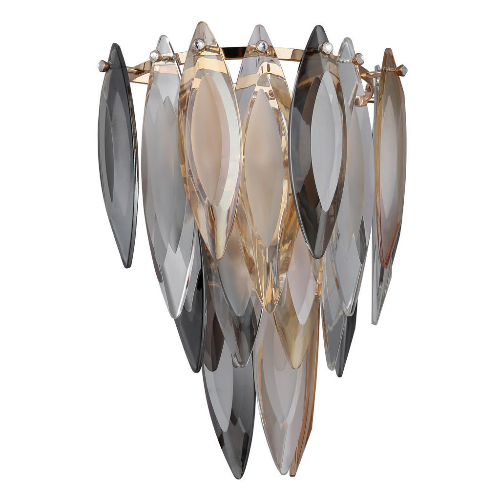 XXXLutz KRISTALL-WANDLEUCHTE Grau, Klar, Gold, Champagner