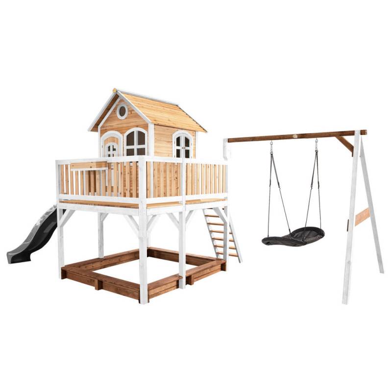 Ambia Garden SPIELTURM Braun, Grau, Weiß