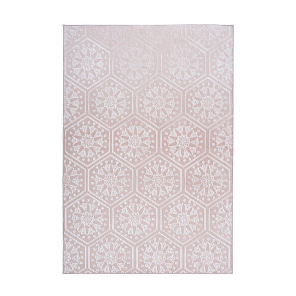 Kayoom Flachwebeteppich Monroe 225 Rosa, Rosa, Textil, geometrisch, rechteckig, 160x230 cm, pflegeleicht, Teppiche & Böden, Teppiche, Moderne Teppiche von Kayoom