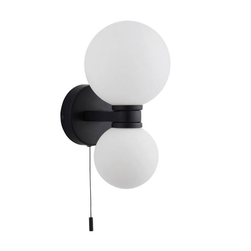 ENDON BADEZIMMER-WANDLEUCHTE Opal, Schwarz