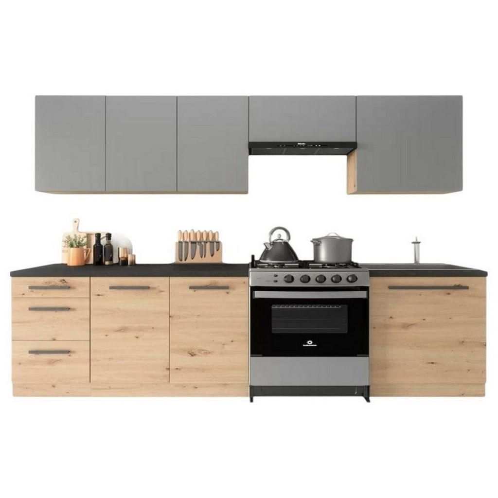 XXXLutz KÜCHENZEILE Eiche Artisan, Grau XXXLutz KÜCHENZEILE Eiche Artisan, Grau