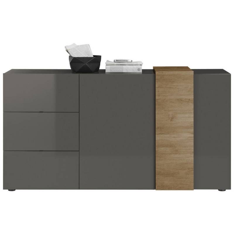 XXXL SIDEBOARD Eiche, Dunkelgrau
