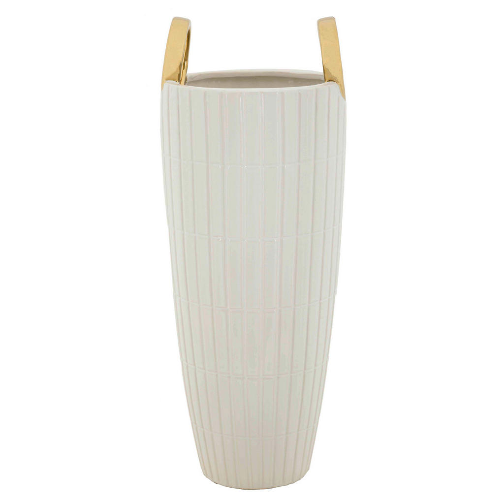 XXXLutz Vase Weiß, Gold