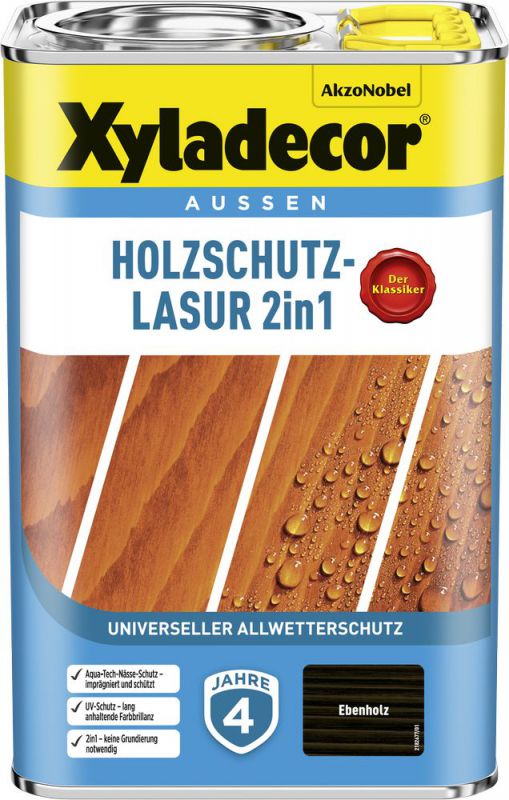 XYLADECOR Holzschutzlasur 2in1 Ebenholz 4L - 5614864 von Xyladecor