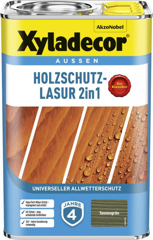 XYLADECOR Holzschutzlasur 2in1 Tannengrün 4L - 5614862 von Xyladecor