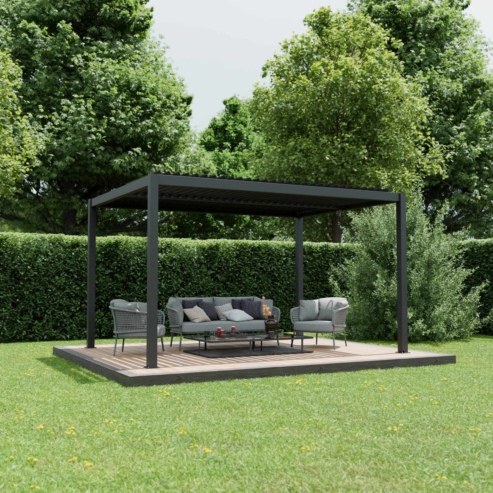 Ximax Pergola 'Shade' dunkelgrau 395 x 230 x 290 cm