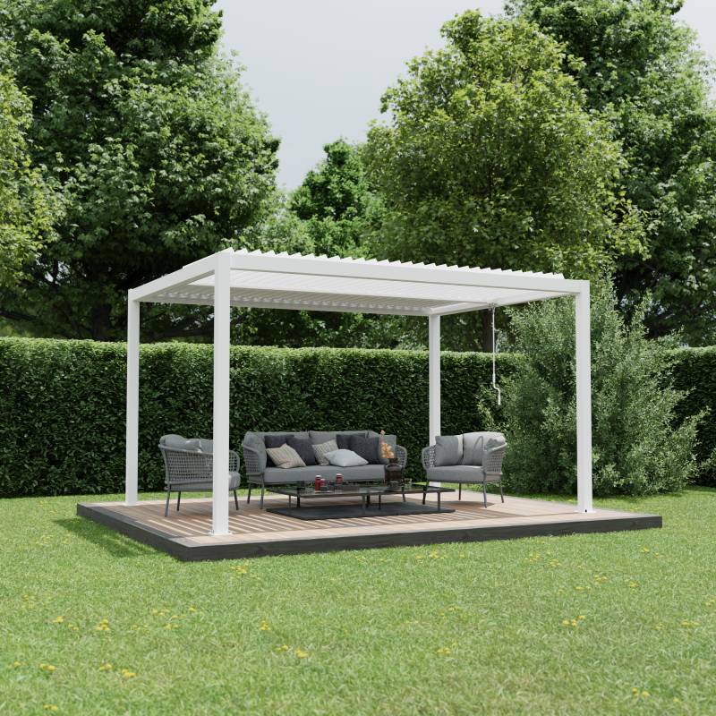 Ximax Pergola 'Shade' weiß mit Beleuchtung 395 x 230 x 290 cm